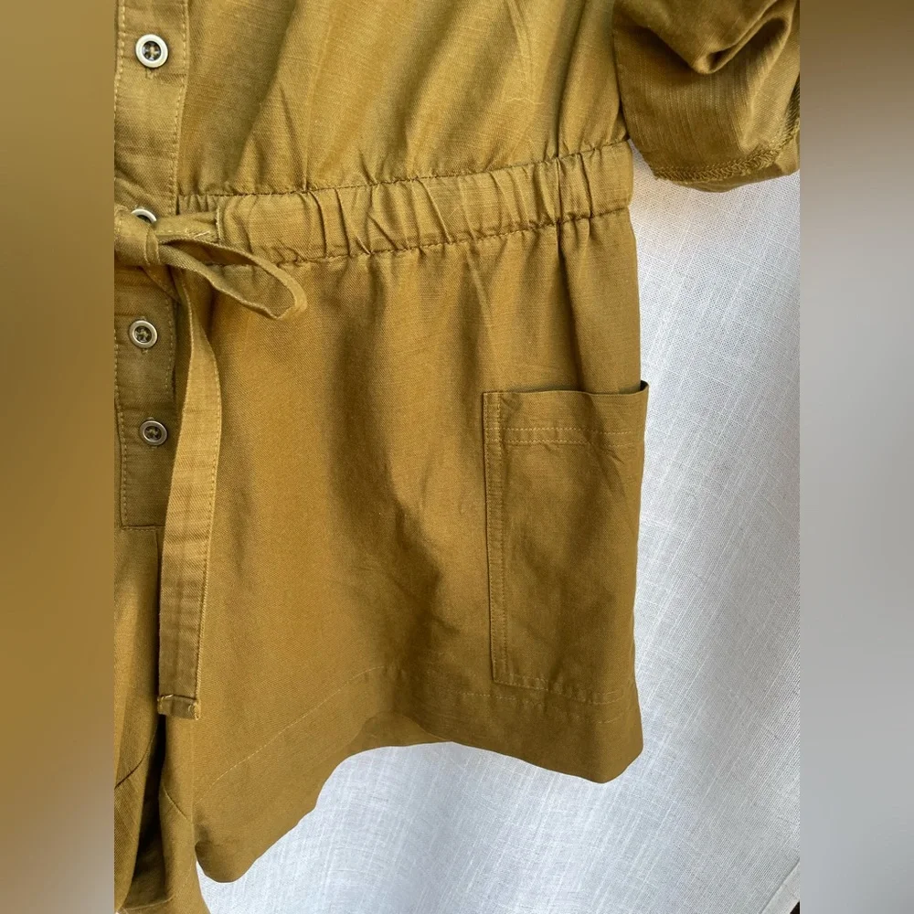 Like New Old Navy Cotton Rompe Adjustable Waist 6” Inseam Brown/Green Plus 1X - Picture 5 of 13